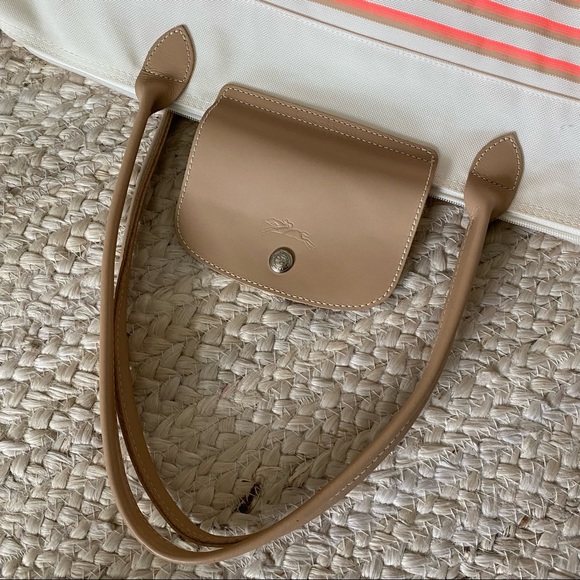 Longchamp Le Pliage Neon Stripe Mariniere Tote Bag - Picture 11 of 12